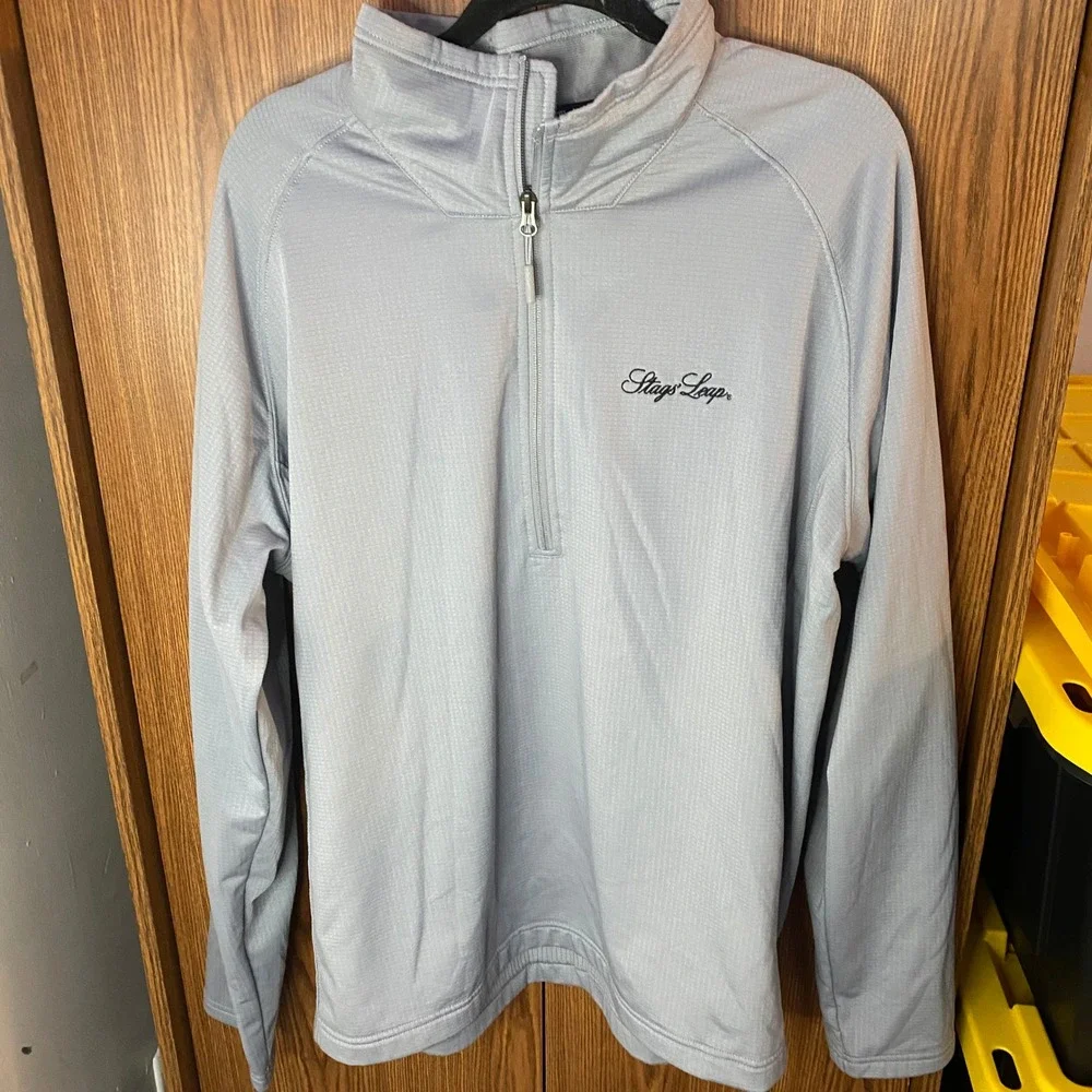 The North Face Quarter Zip Pullover Mens XXL Grey Stags Leap Grid Fleece longslv